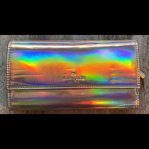 kate spade Handbags - Kate Spade New York Holographic Rose Gold Wallet